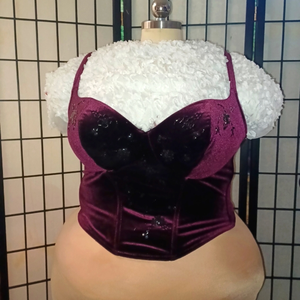Burgundy Corset Style Top